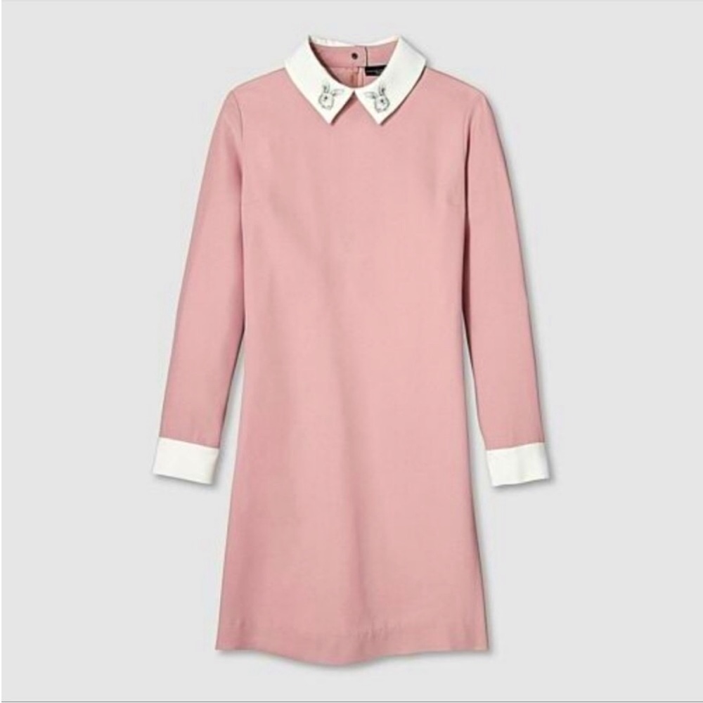 Victoria Beckham Target Blush Pink Bunny Dress S New Peter Pan Collar Retro Mod
